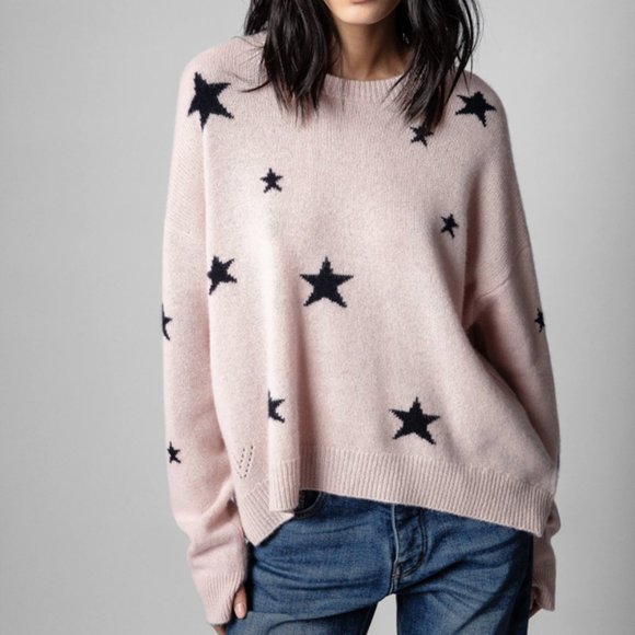 $478 NWT Zadig & Voltaire Markus Star Cashmere Sweater Pullover Jumper Size S, M - Picture 2 of 6